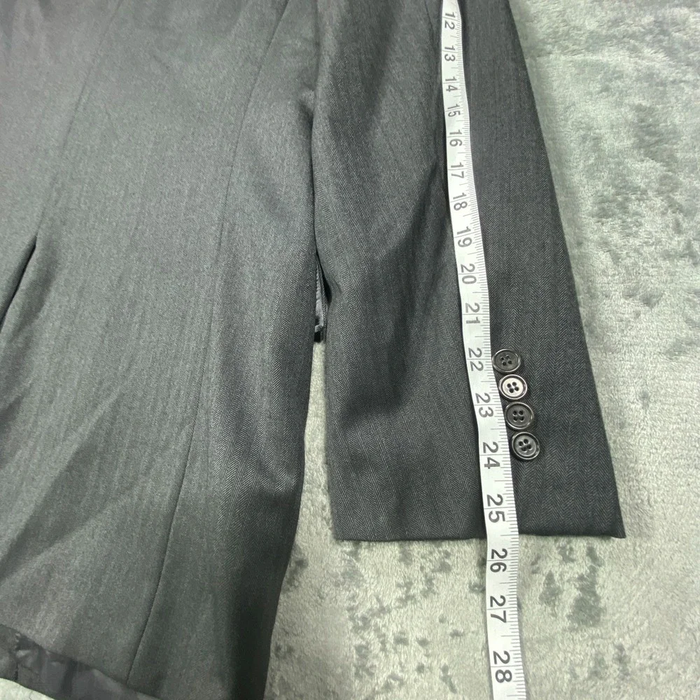 Brooks Brothers Blazer Mens 40L Gray Madison Herringbone Wool Union Made‎ USA